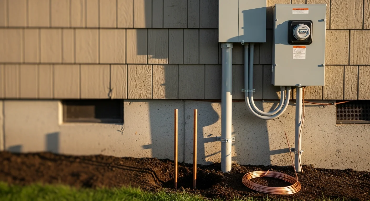 A licensed electrician installs a transfer switch on a residential electrical panel for a generator hookup in a Clark County, WA home. The panel box is open and wiring connections are visible in a clean, organized configuration.